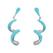 Swirl Sterling Silver Turquoise Inlay Post Dangle Earrings SN20465